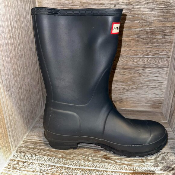 Hunter Womens Original Short Boots Waterproof Rain Navy Blue Matte - Picture 7 of 10
